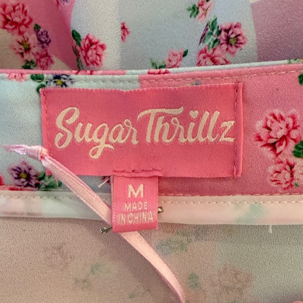 Sugar Thrillz Pastel Patchwork Ruffle Mini Skirt - Pink & Lavender - Picture 2 of 10